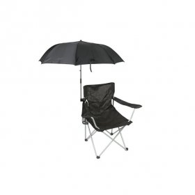 Ozark Trail Chair Umbrella with Clamp, Black, Large 42"x42" (Chair Is Not Included), Adult Use
