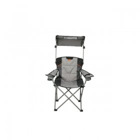 Ozark Trail Camping Chair with Shade, Black and Gray, Adult, Oversized