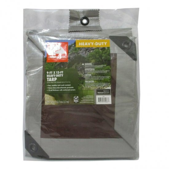 Ozark Trail Weather Resistant Heavy-Duty Tarp, 9\' x 12\',Material PE